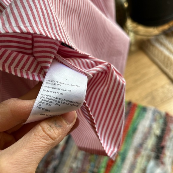 Laundry by Shelli Segal Striped Red Nautical Off Shoulder Bow Blouse Size 10 - Picture 3 of 15